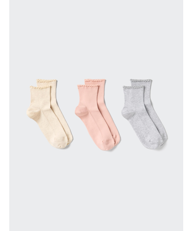 ソックス/3足組/クルーフリル