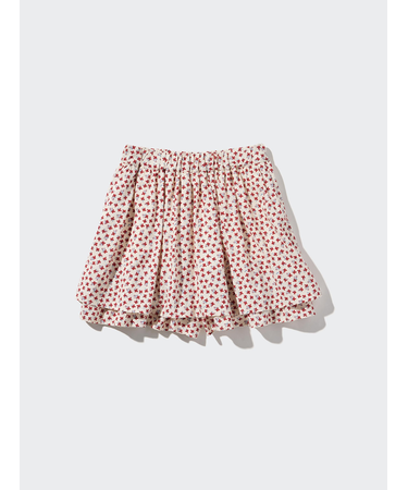 GIRLS レーヨンフラワーミニスコート