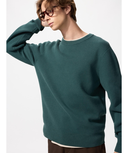 ウォッシャブルミラノリブクルーネックセーター