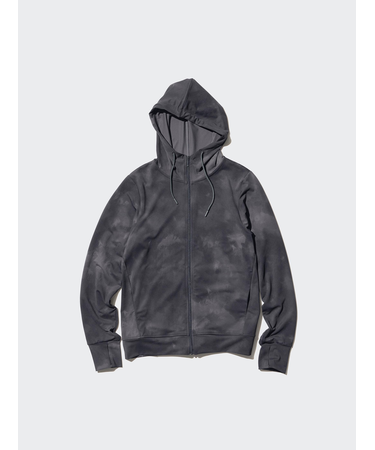 エアリズムUVカットメッシュフルジッププリントパーカ