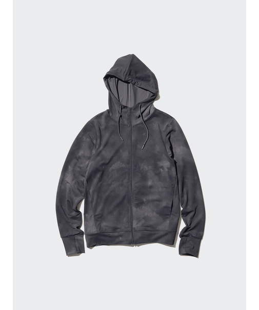 エアリズムUVカットメッシュフルジッププリントパーカ