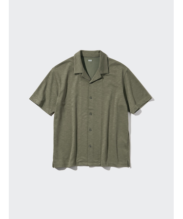 エアリズムコットンオープンカラーポロシャツ