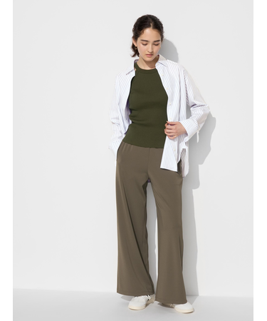 クレープジャージーストレートパンツ