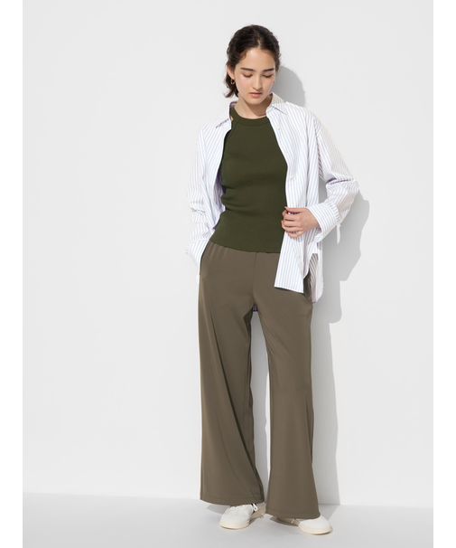 クレープジャージーストレートパンツ