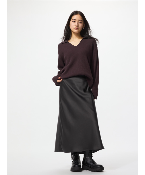 サテンスカート/丈短め