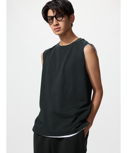 acronym ブラックノースリーブTシャツ サイズ S エアリズムコットンノースリーブTシャツ｜ユニクロの通販｜&mall