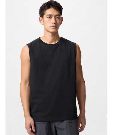エアリズムコットンノースリーブTシャツ
