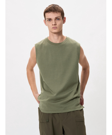 エアリズムコットンノースリーブTシャツ