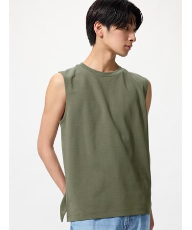 エアリズムコットンノースリーブTシャツ