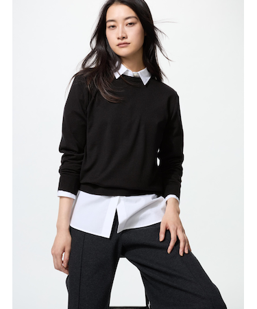 メリノクルーネックセーター