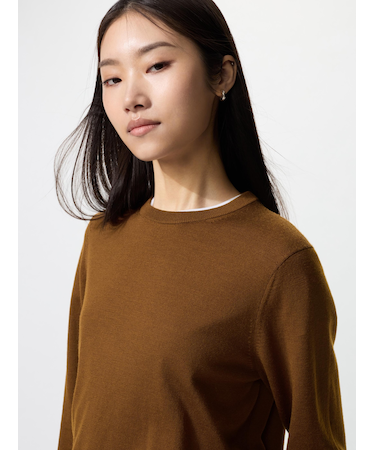 メリノクルーネックセーター