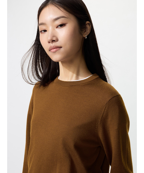 メリノクルーネックセーター