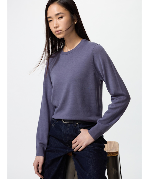 メリノクルーネックセーター