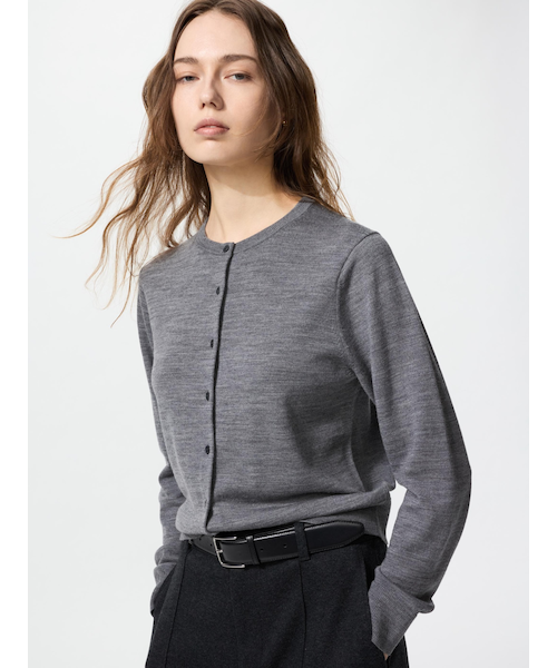 【完売品】UNIQLO メリノシルクカーディガン　シルク混 五分袖カーディガン ユニクロ公式 | メリノシルクカーディガン