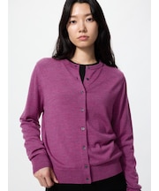 メリノクルーネックカーディガン
