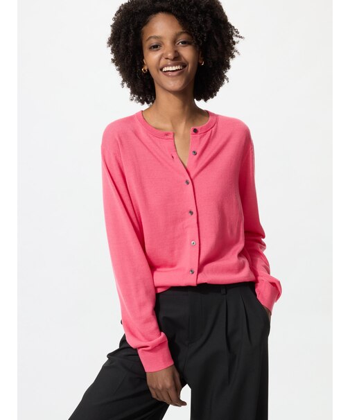 メリノクルーネックカーディガン