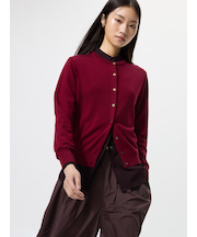 メリノクルーネックカーディガン