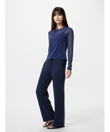 ウォッシャブルニットリブパンツ