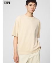 エアリズムコットンオーバーサイズTシャツ/5分袖