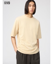 エアリズムコットンオーバーサイズTシャツ/5分袖