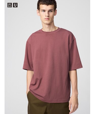 エアリズムコットンオーバーサイズTシャツ/5分袖