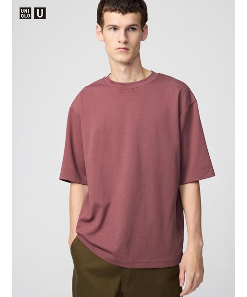 エアリズムコットンオーバーサイズTシャツ/5分袖