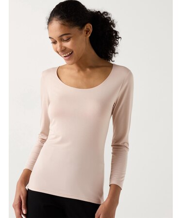 ヒートテックUネックT/8分袖