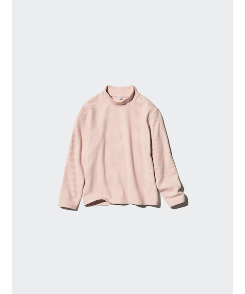 GIRLS ヒートテックリブハイネックTシャツ