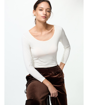 ヒートテックUネックT/8分袖