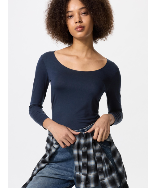 ヒートテックUネックT/8分袖