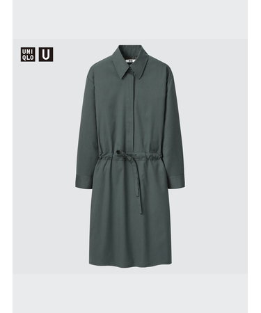 ドローストリングシャツワンピース（長袖）