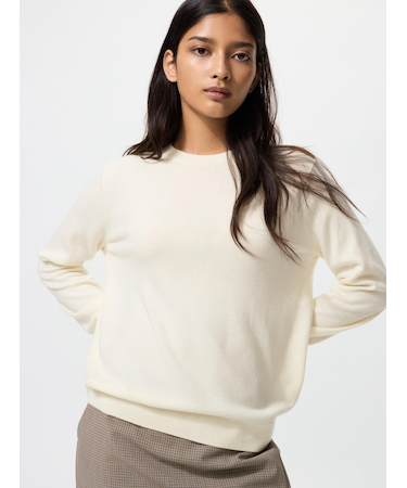 カシミヤクルーネックセーター