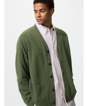 ラムVネックカーディガン