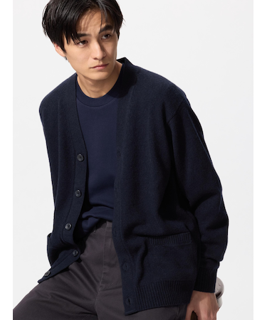 ラムVネックカーディガン