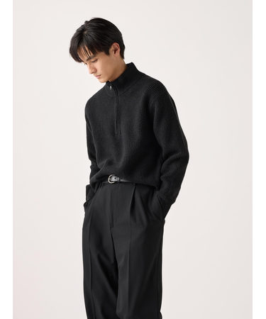 スフレヤーンハーフジップセーター