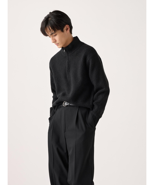 スフレヤーンハーフジップセーター