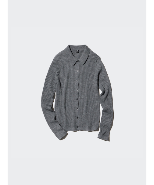 メリノリブポロカーディガン