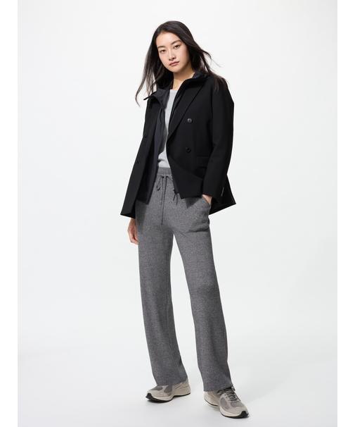 ウォッシャブルニットリブパンツ/丈長め