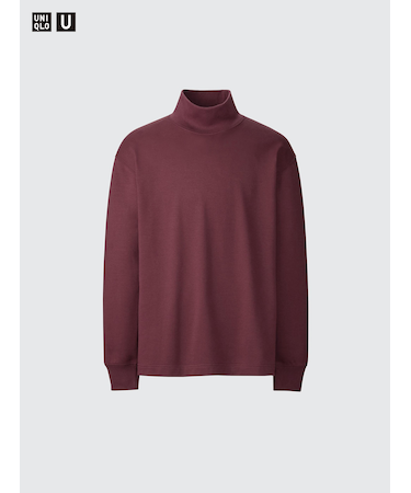 ブラッシュドモックネックTシャツ