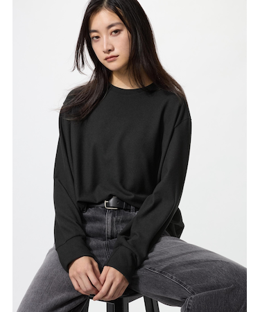 ソフトニットフリースクルーネックT