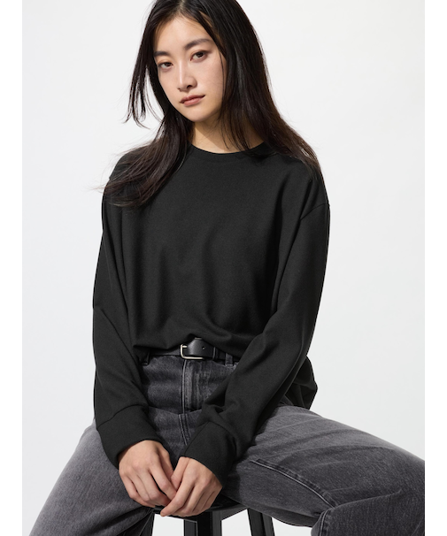 ソフトニットフリースクルーネックT