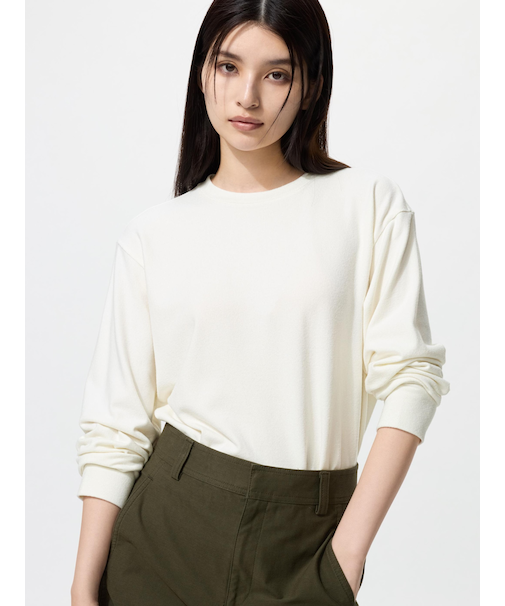 ソフトニットフリースクルーネックT