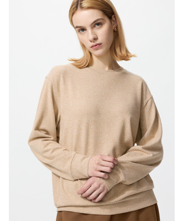 ソフトニットフリースクルーネックT