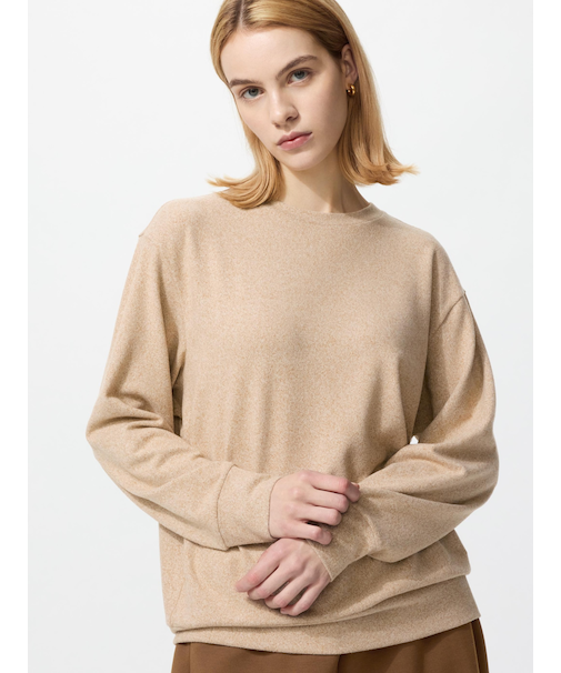 ソフトニットフリースクルーネックT