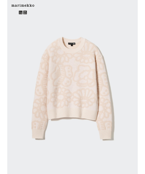 タル出品 UNIQLO プレミアムラムクルーネックセーター オフホワイト L ユニクロ