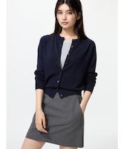 メリノクルーネックカーディガン