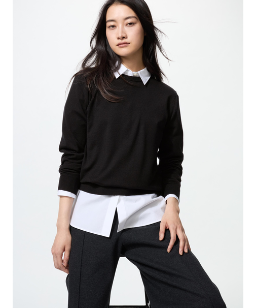 メリノクルーネックセーター