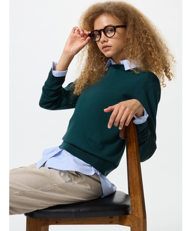 メリノクルーネックセーター