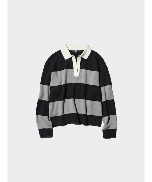 スムースコットンリラックスポロセーター