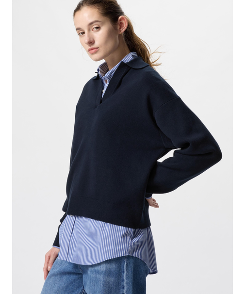 スムースコットンリラックスポロセーター